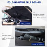 Load image into Gallery viewer, Windshield Sun Shade Foldable Umbrella Reflective Sunshade for Car Front Window Blocks UV Rays Heat Keep Vehicle Cool, Fits Most Vans SUVs (57 x 31 in)
